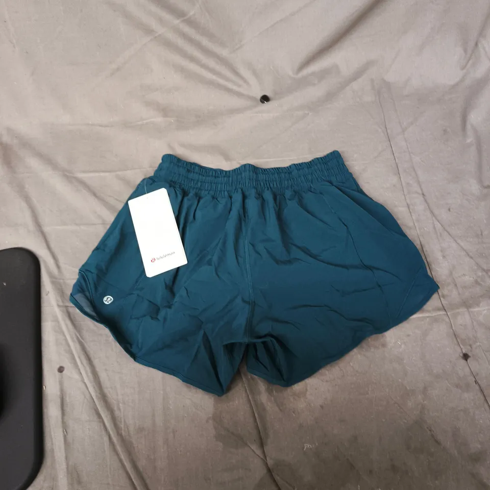 LULULEMON WOMEN'S TEAL RUNNING SHORTS – UK 6