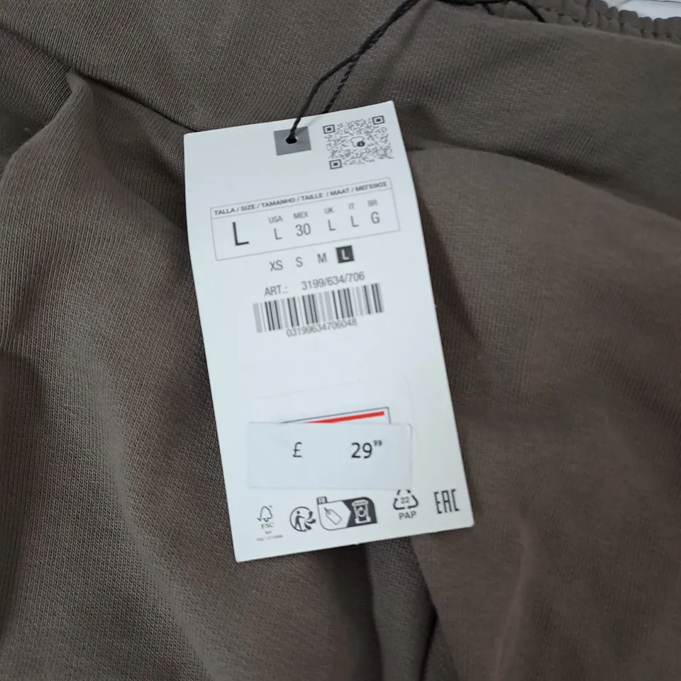 ZARA RELAXED TAUPE JOGGERS - UK L