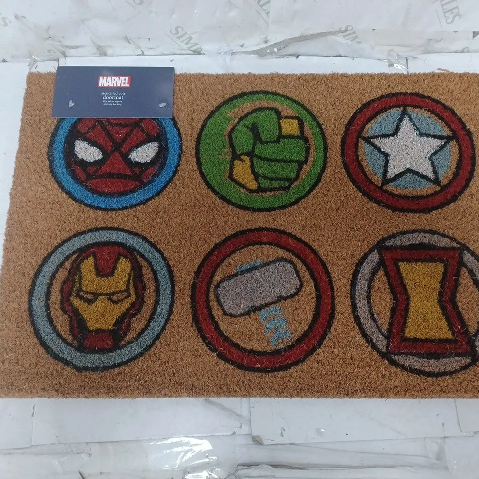 3 MARVEL STENCILLED COIR DOORMATS - 40x60cm