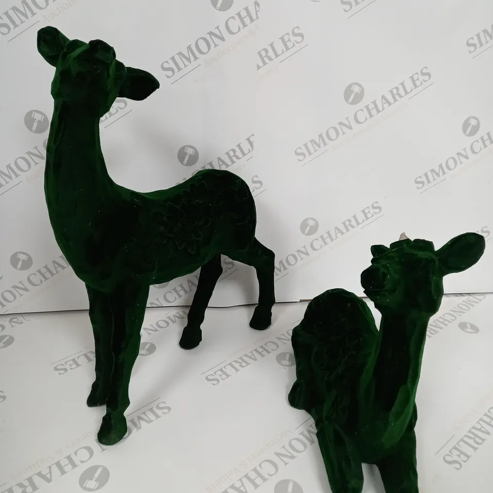 ALISON CORK SET OF 2 VELVET HENRY STAGS