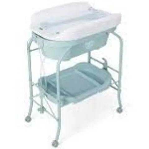 BOXED COSTWAY 2-IN-1 BABY CHANGE TABLE WITH BATHTUB AND FOLDING CHANGING STATION - BLUE