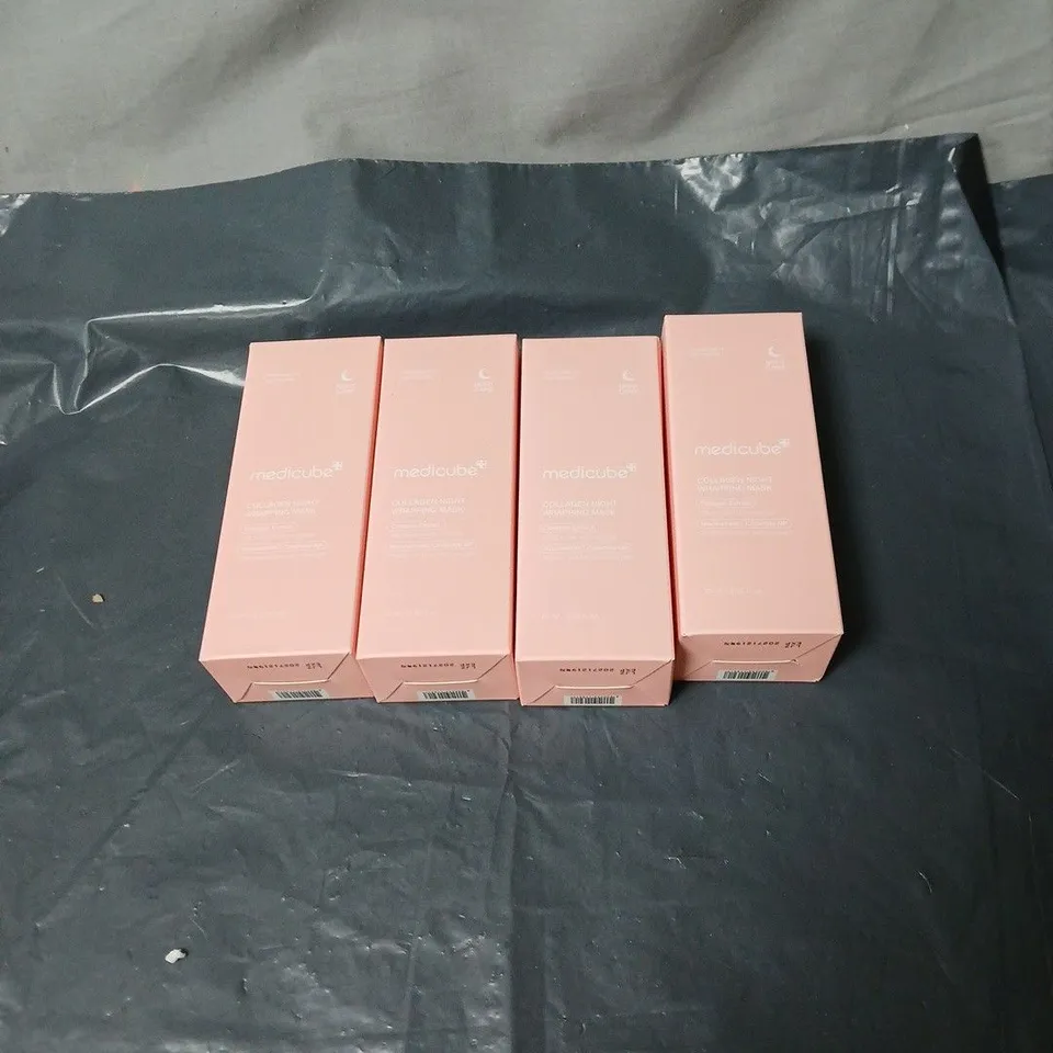 4 X MEDICUBE COLLAGEN NIGHT WRAPPING MASK – 75ML 