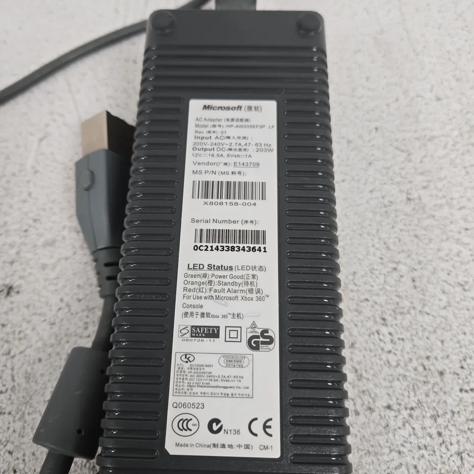 MICROSOFT XBOX 360 POWER SUPPLY / AC ADAPTER