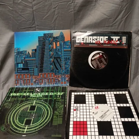 APPROXIMATELY 20 ASSORTED VINYL RECORDS TO INCLUDE GENASIDE II MR MANIAC, THE RELOADED EP, TOMMY KNOCKER, SILKIE ETC