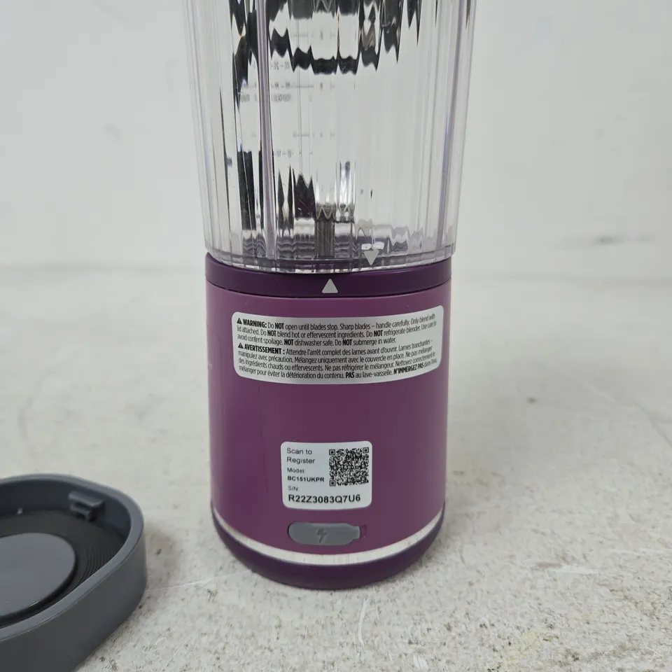 NINJA PERSONAL BLENDER – PURPLE WITH CLEAR JAR AND LID