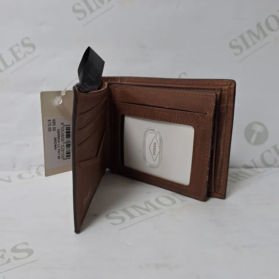 FOSSIL BROWN DERRICK LEATHER WALLET