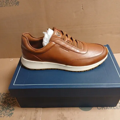 COLE HAAN BROWN LEATHER TRAINER – MEN’S CASUAL SHOES BOXED SIZE 10