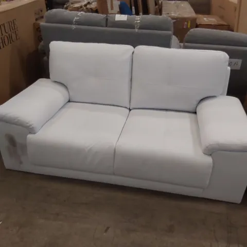 KANSAS 2 SEATER WHITE FAUX LEATHER SOFA
