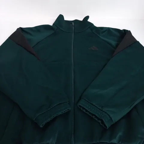 ADIDAS ZIP-THROUGH JACKET – TEAL GREEN, UK L