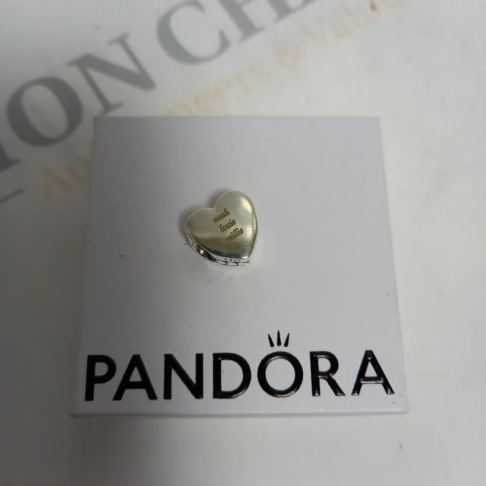 BOXED PANDORA PERSONALISED HEART CHARM 