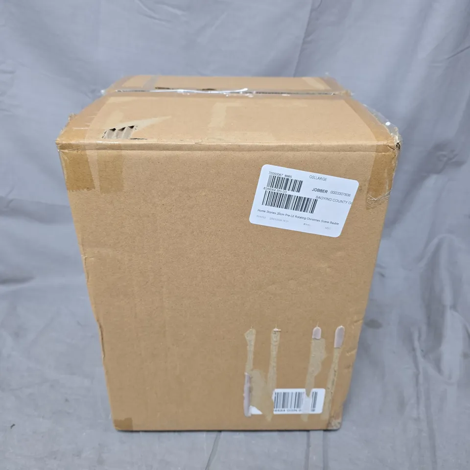 HOME STORIES 20CM PRE-LIT ROTATING CHRISTMAS SCENE BAUBLE