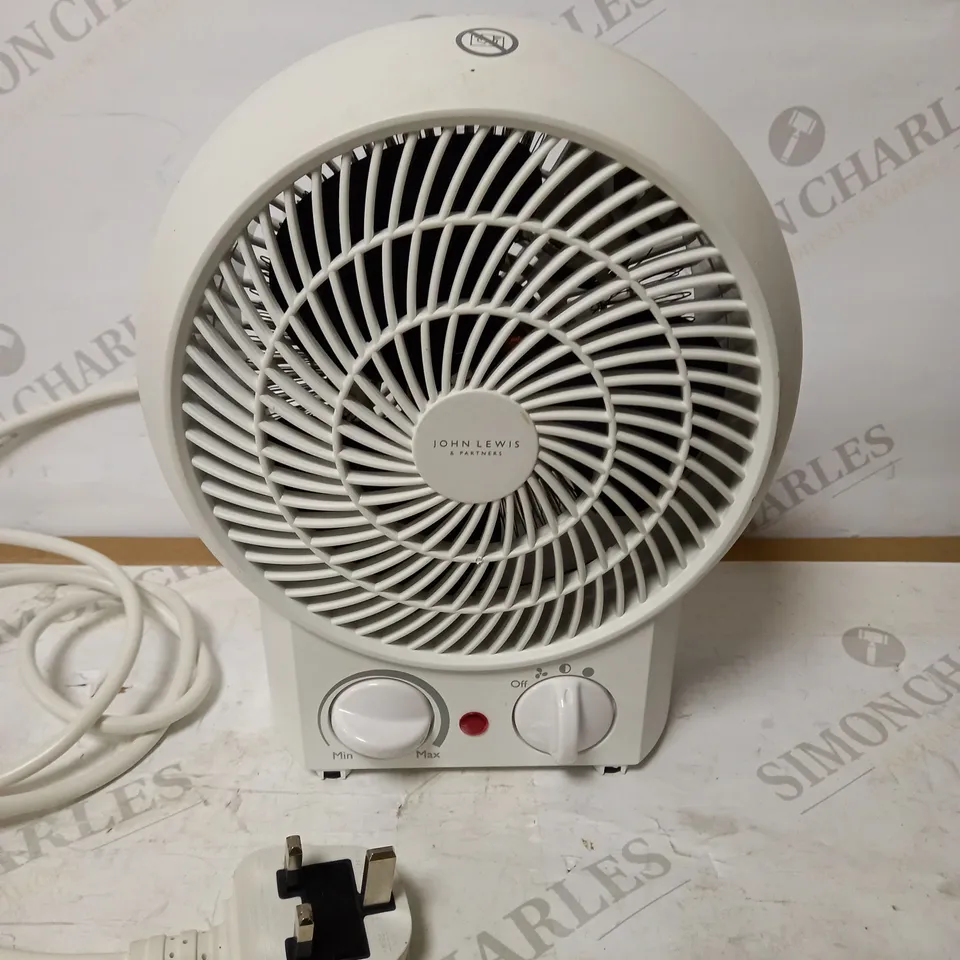 JOHN LEWIS MINI WHITE HEATER FAN