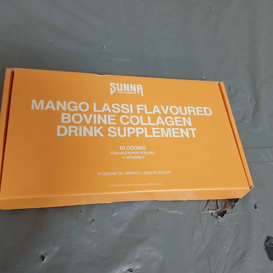 SUNNA MANGO LASSI FLAVOURED BOVINE COLLAGEN DRINK SUPPLEMENT – 14 SACHETS
