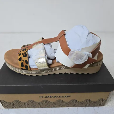 BOXED DUNLOP CALLIE SANDALS, TAN - UK SIZE 7