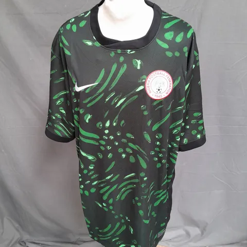 NIKE NIGERIA FOOTBALL FEDERATION JERSEY IN GREEN/BLACK SIZE 2XL