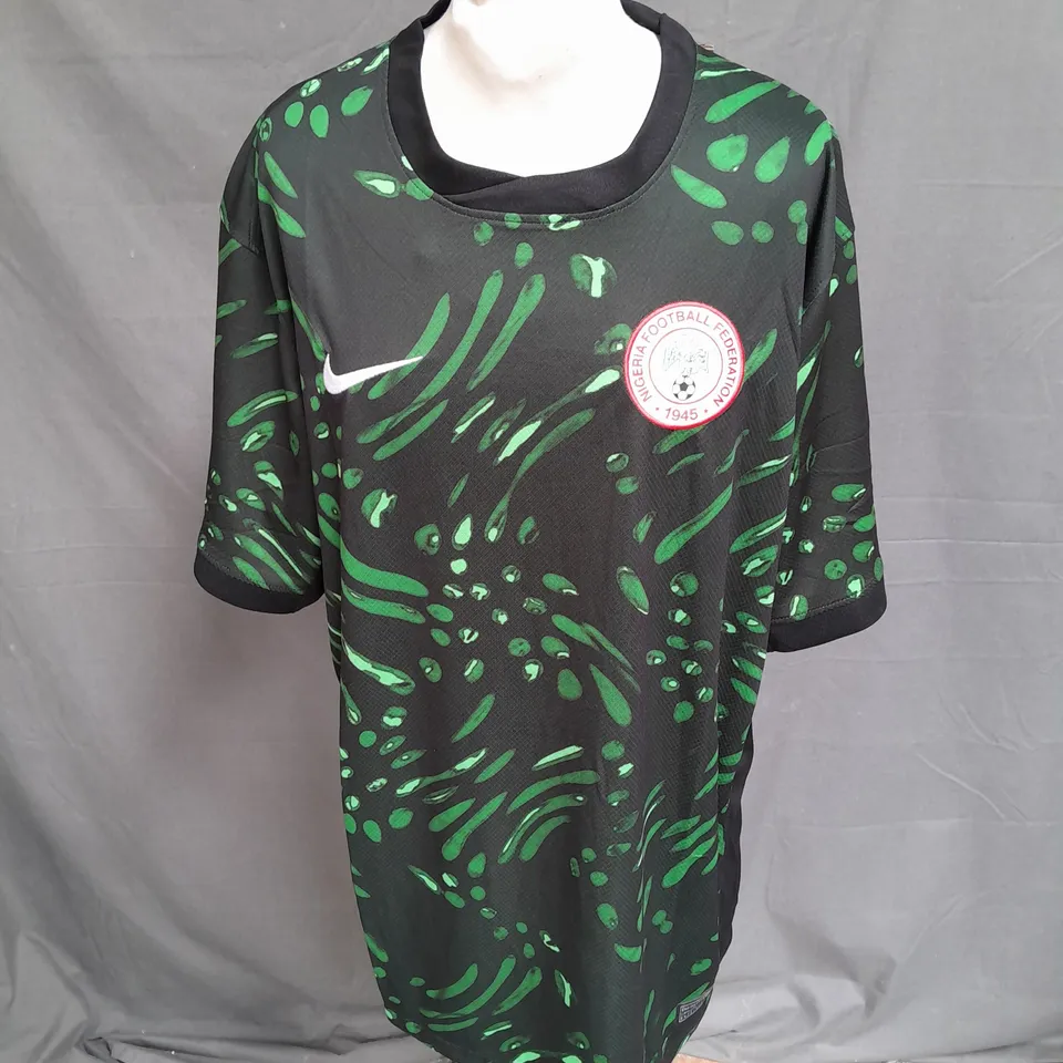 NIKE NIGERIA FOOTBALL FEDERATION JERSEY IN GREEN/BLACK SIZE 2XL