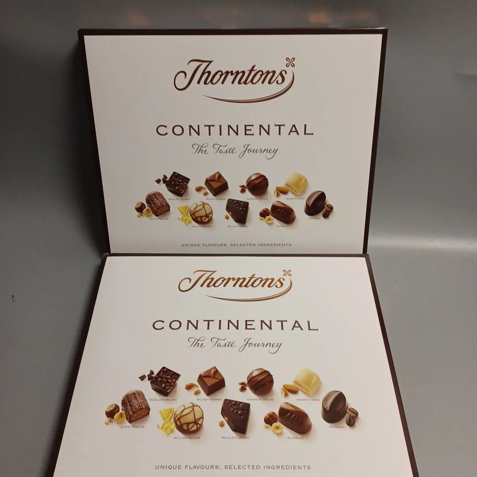 2 X SEALED THORNTONS CONTINENTAL THE TASTE JOURNEY CHOCOLATE SELECTION BOXES 