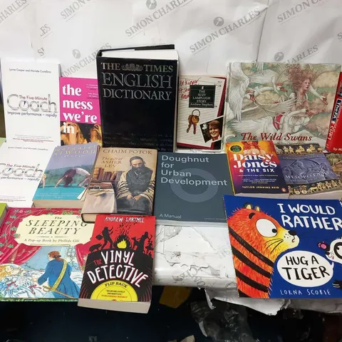 LARGE QUANTITY OF ASSORTED BOOK TITLES INCLUDE FICTION AND NON-FICTION TITLES BY AUTHORS SUCH AS;