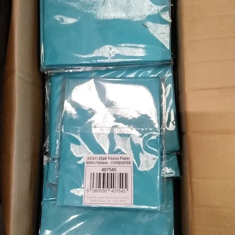 APPROXIMATELY X30 KEPLIN TURQUOISE TISSUE PAPER - 1 BOX