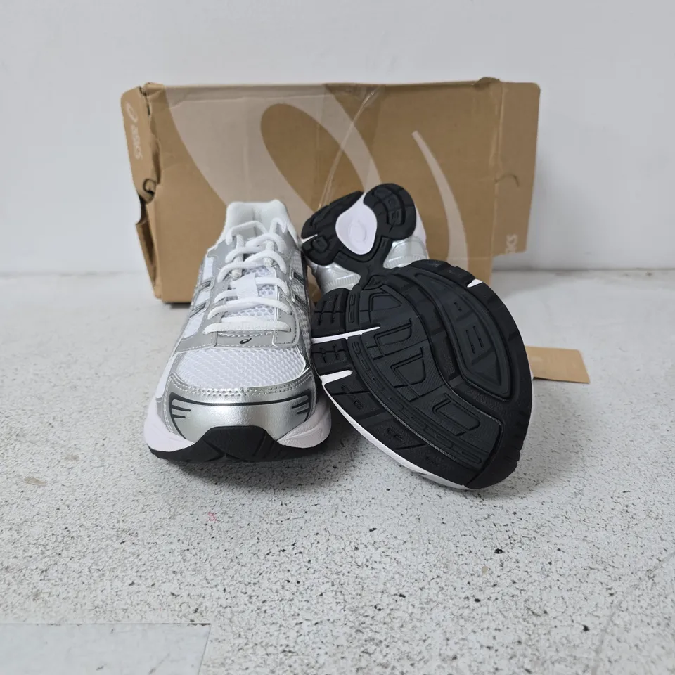 ASICS GEL-1130 TRAINERS – WHITE/SILVER, UK 5 (US 6) – BOXED
