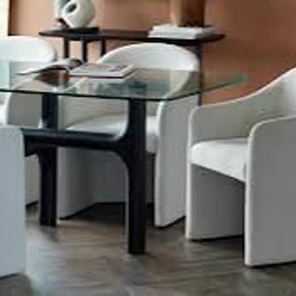 BOXED DANETTI FREYA DINING CHAIR - IVORY DUAL TONE FABRIC 