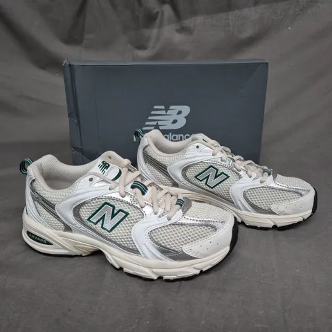 BOXED PAIR OF NEW BALANCE 530S WHITE/GREEN UK 4 