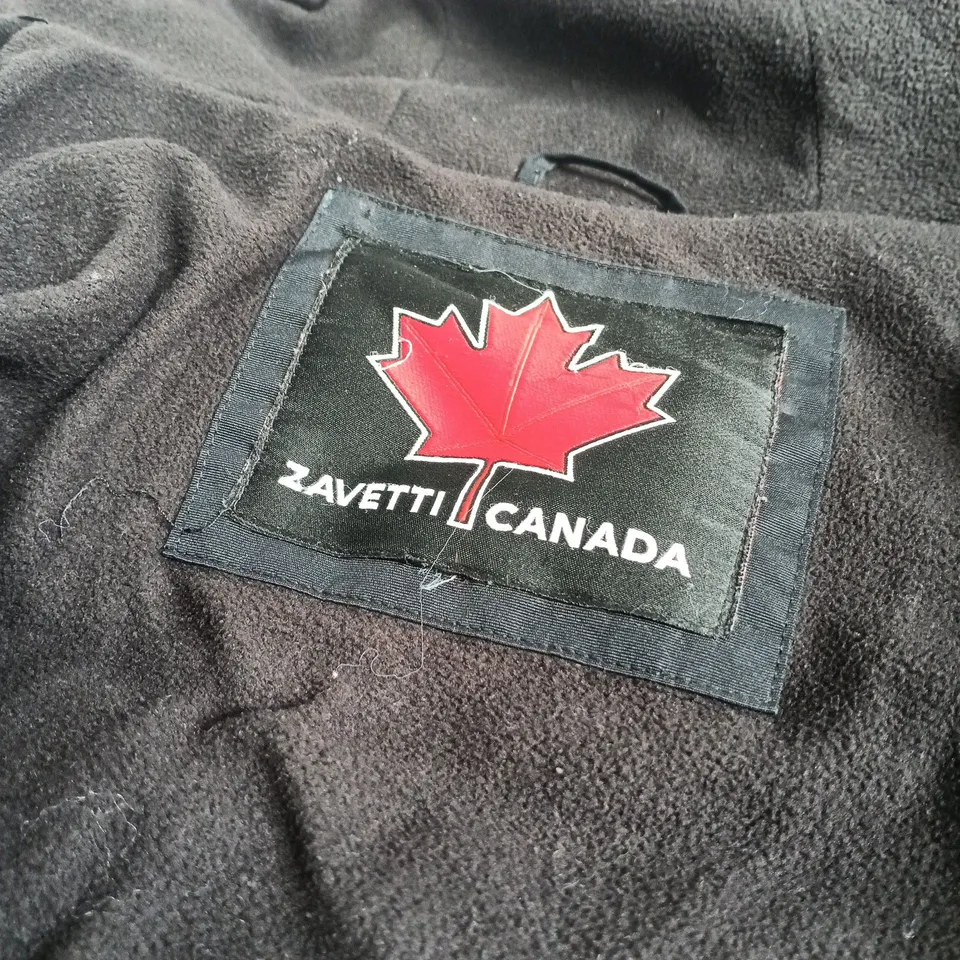 ZAVETTI CANADA BLACK FUR-TRIM PARKA