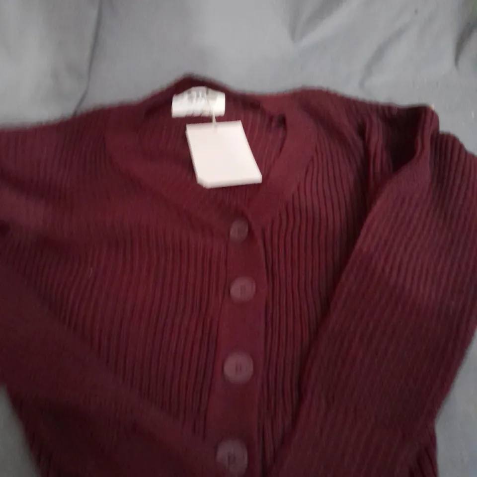 STR TEEN KNITTED CARDIGAN IN RED WINE - EUR XS