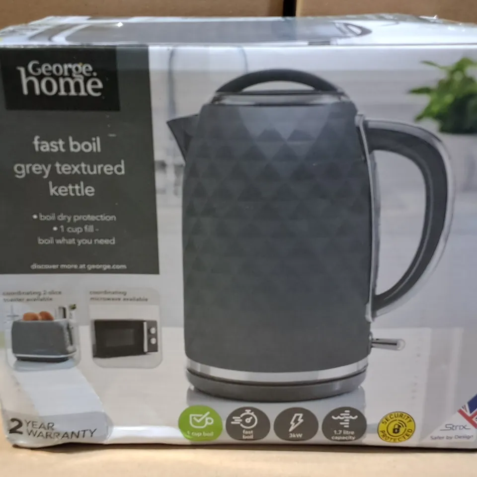 BOXED FAST BOIL GREY TEXTURED KETTLE