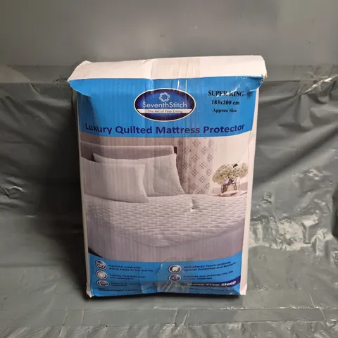 BOXED SEVENTH STITCH LUXURY QUILTED MATTRESS PROTECTOR - SUPER KING