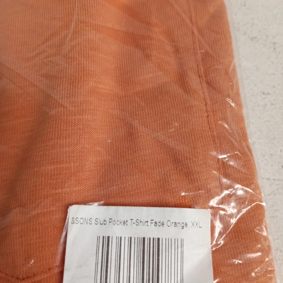 &SONS SLUB POCKET T-SHIRT FADE ORANGE UK XXL