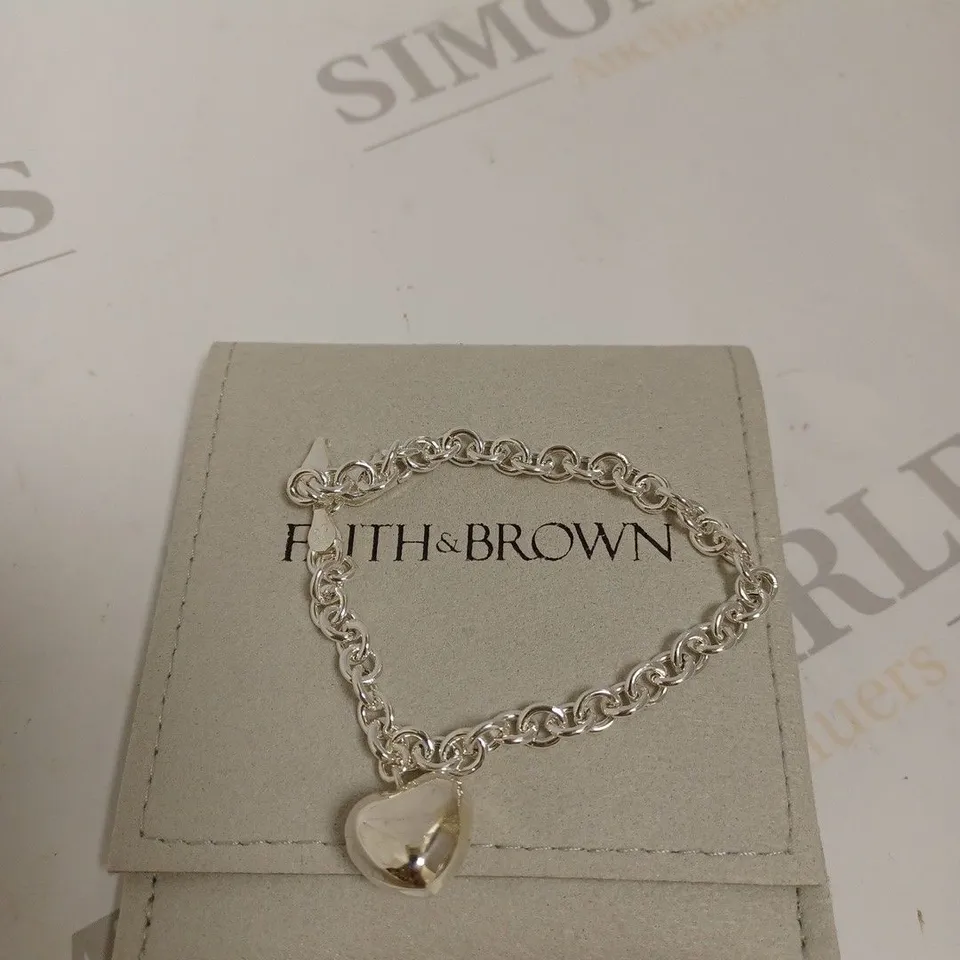FAITH & BROWN ITALIAN CRAFTED PUFFED HEART BRACELET