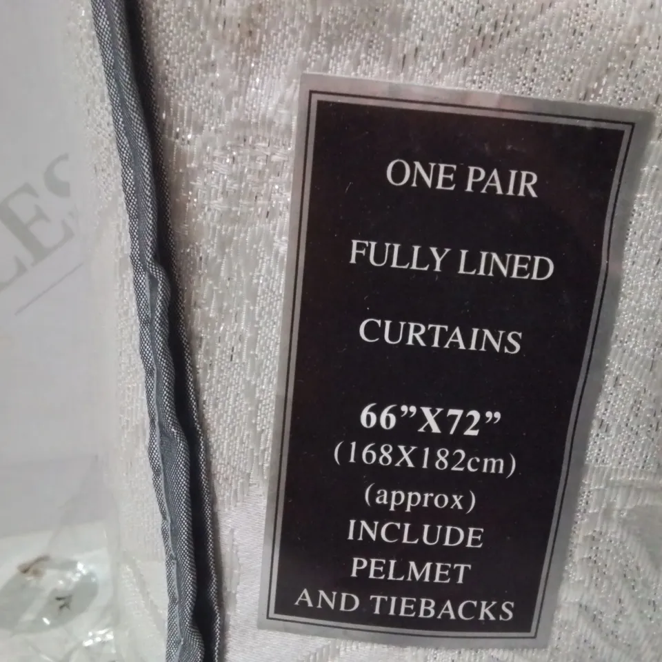 BAGGED DUNAWAY POLYESTER DARKENING CURTAINS 66×72" CREAM