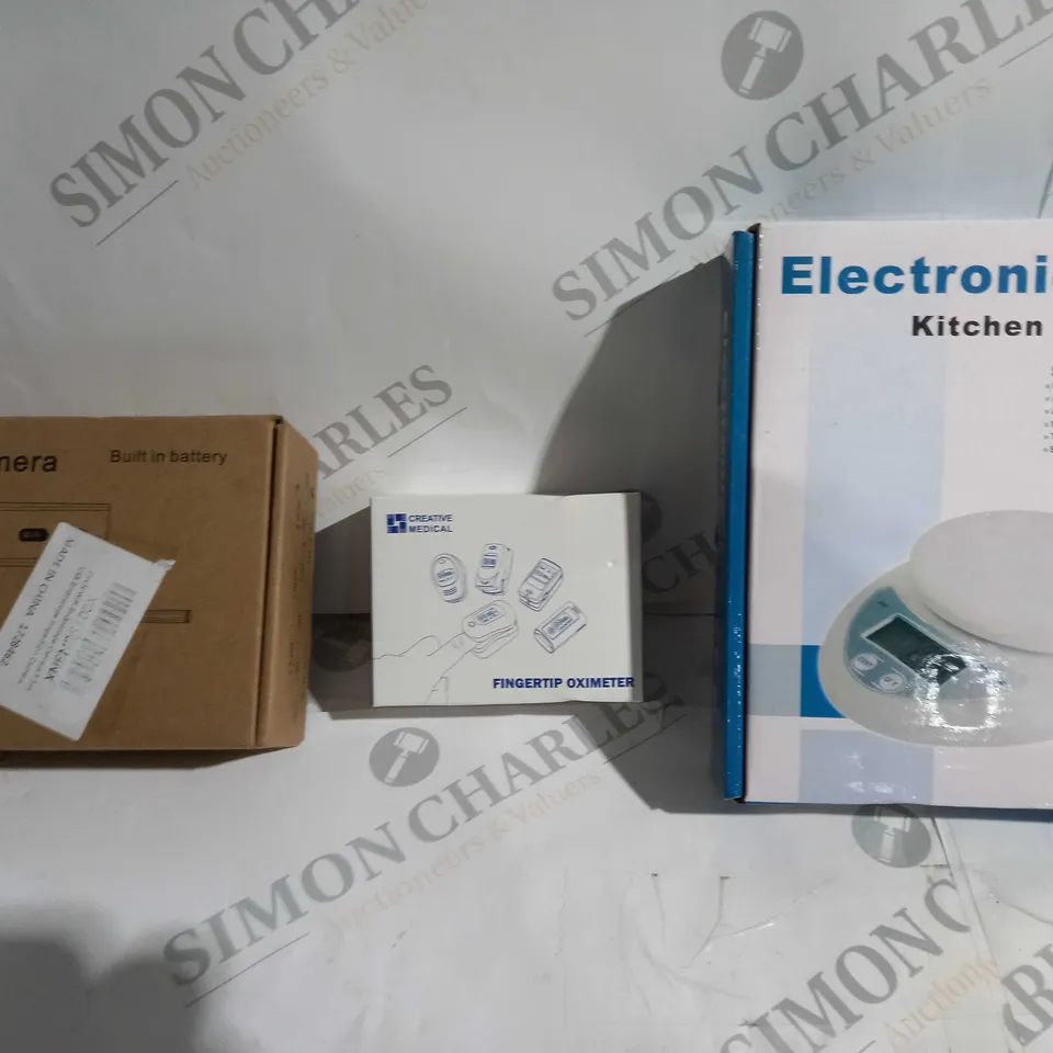 APPROX 10 HOUSEHOLD ITEMS TO INCLUDE WIFI CAMERA, KITCHEN SCALE, OXIMETER