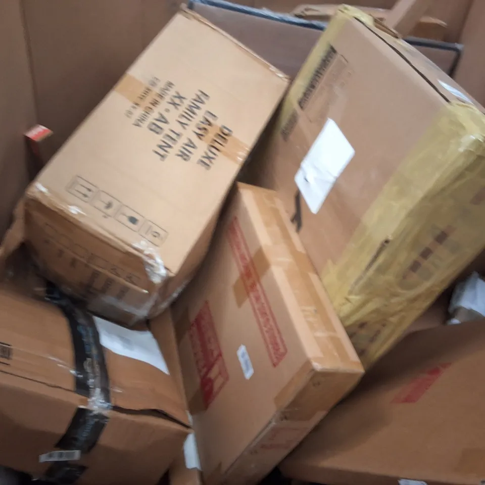 PALLET OF ASSORTED HOUSEHOLD GOODS AND ITEMS TO INCLUDE;FAMILY TENT,MIRROR,PICTURE FRAMES