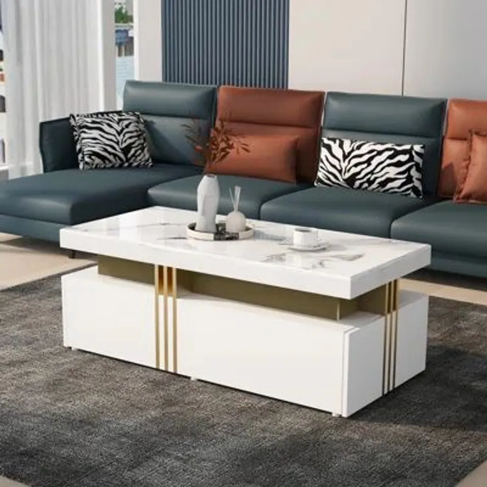BOXED CHALSEA COFFEE TABLE WITH STORAGE - WHITE (1 BOX)