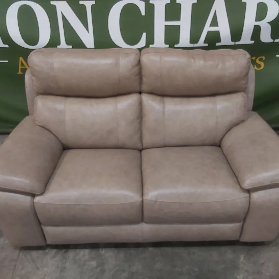 QUALITY DESIGNER ITALIAN MADE LEATHER PATRIZIO 2 SEATER SOFA IN LEATHER ROPE COLOUR