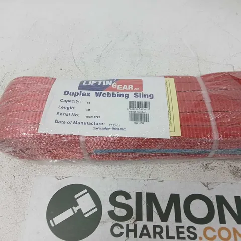 DUPLEX WEBBING SLING 5T CAPACITY, 4M LENGTH – LIFTING GEAR UK