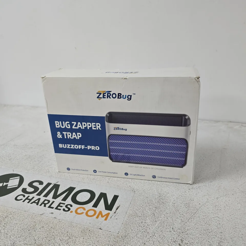 ZEROBUG BUG ZAPPER & TRAP – BUZZOFF-PRO (BOXED)