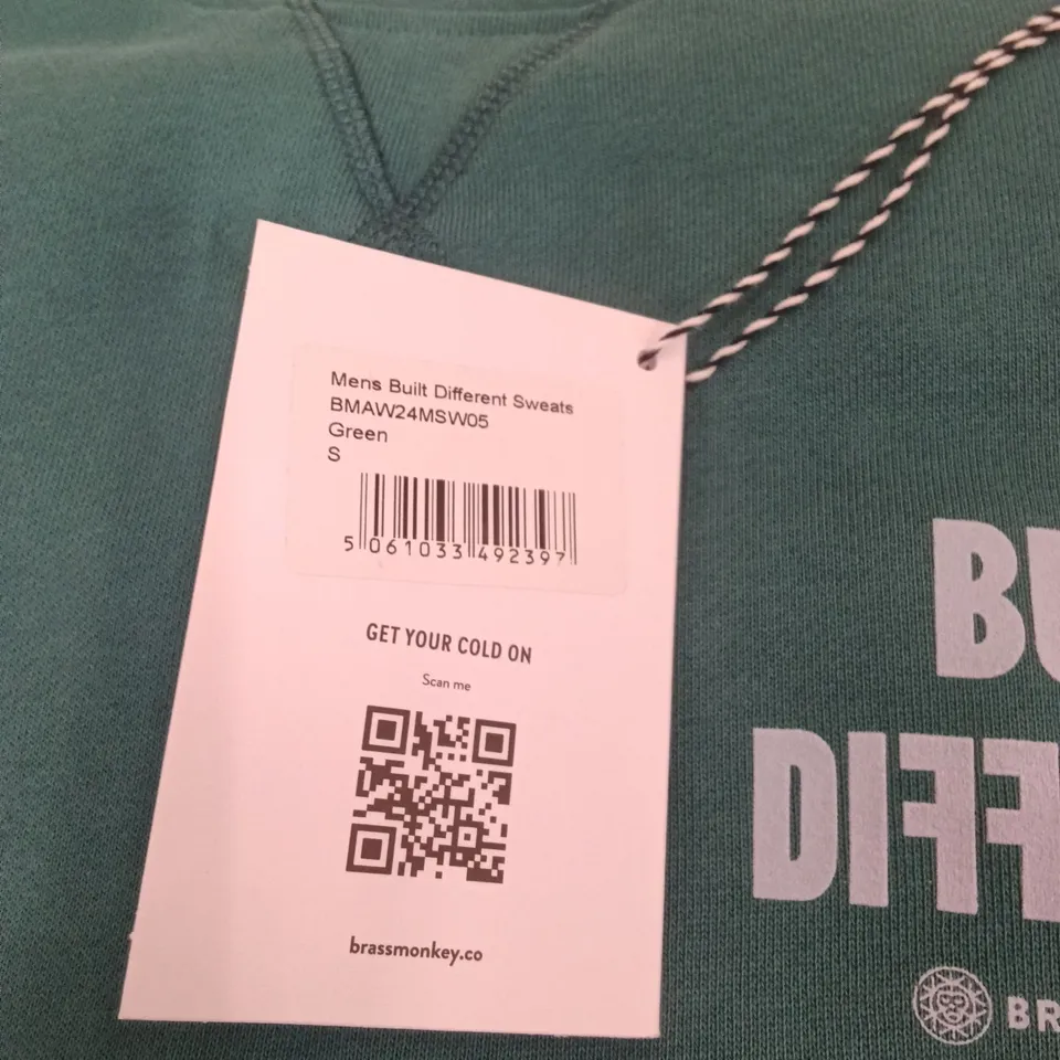 BOX TO CONTAIN BRASS MONKEY SWEATS - GREEN SIZE S APPROXIMATELY 5
