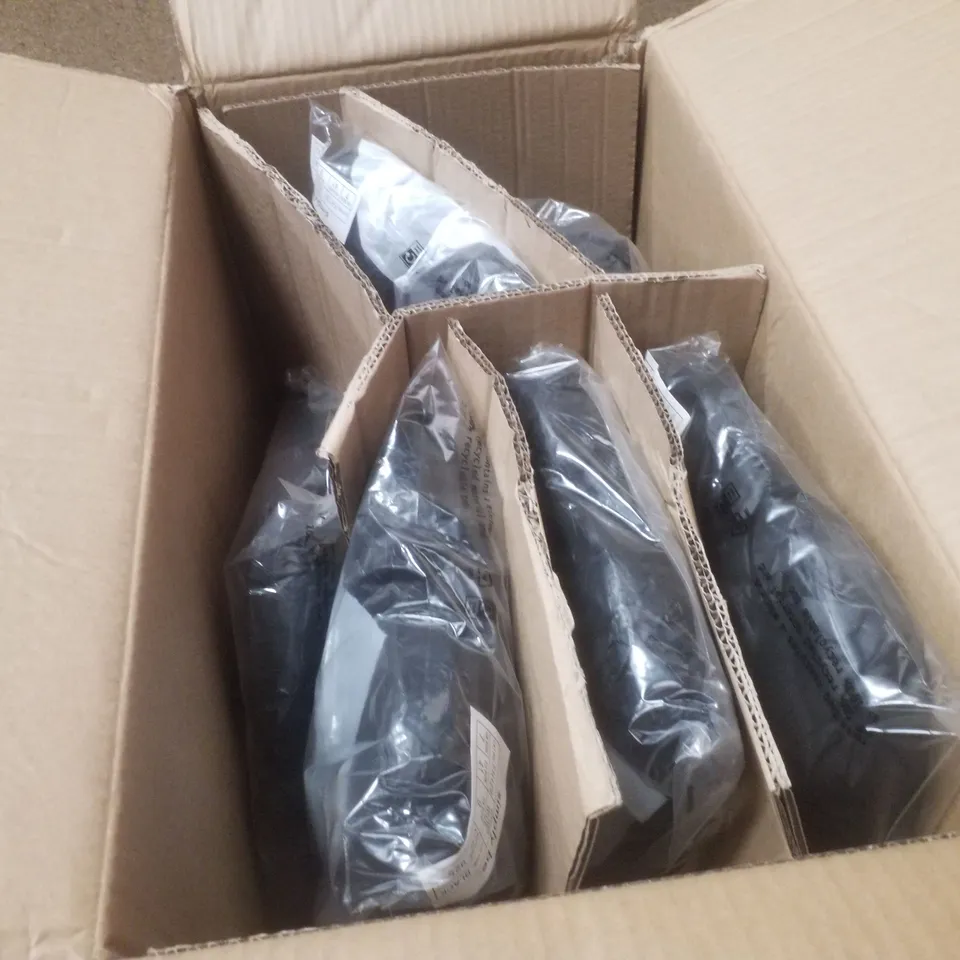 BOX CONTAINING APPROXIMATELY 6 PAIRS OF BRAND NEW SIMPLY BE BLACK PHOEBE WIDE SANDALS - SIZE 7