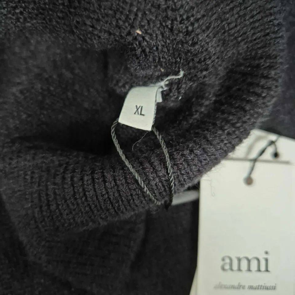 AMI ALEXANDRE MATTIUSSI NAVY KNIT POLO SWEATER XL