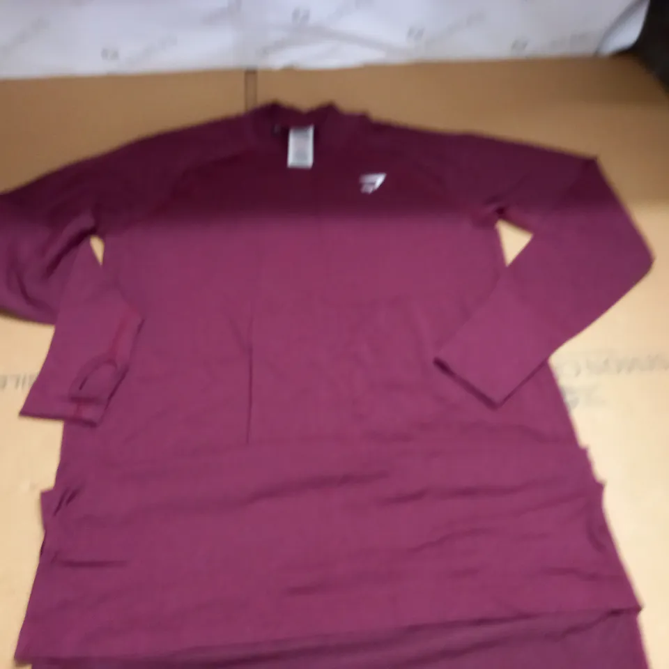 GYMSHARK PURPLE LONG SLEEVE TOP - S