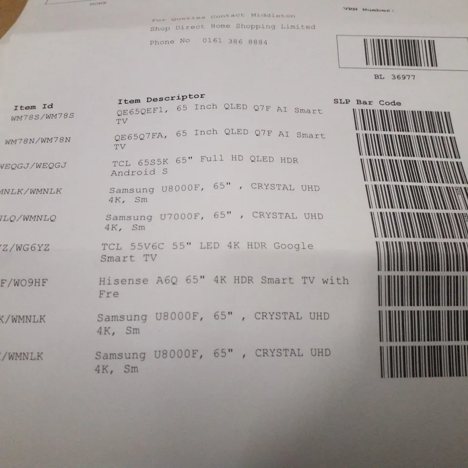 PALLET CONTAINING 9 DAMAGED TVS