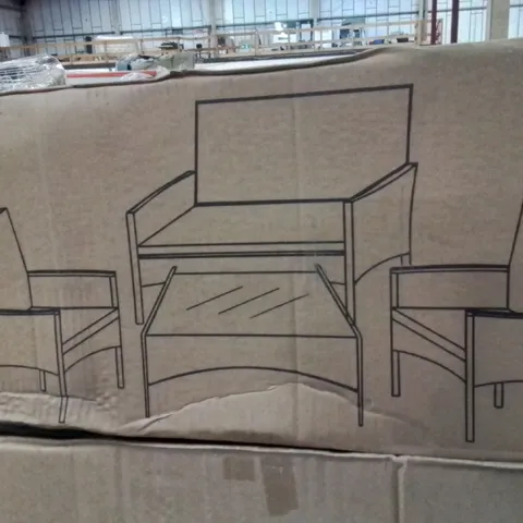 BOXED KEPLIN 4 SEATER SOFA RATTAN SET 