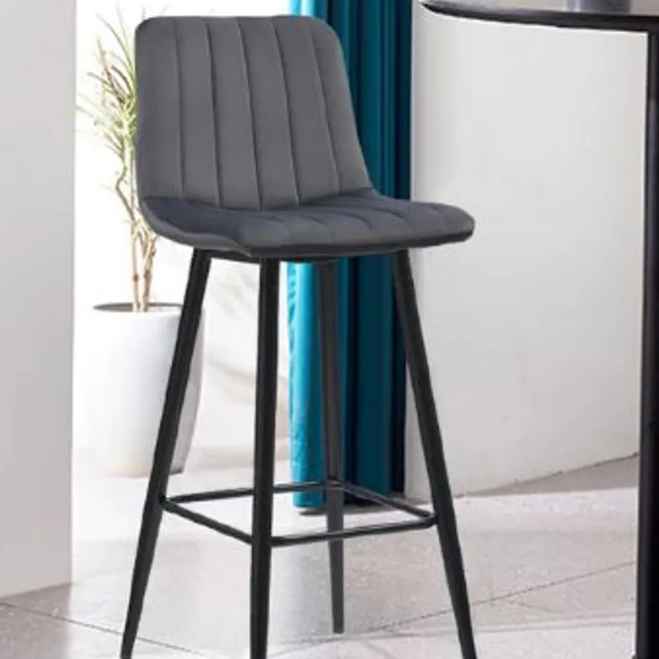 CUMMER GREY SET OF TWO BARSTOOLS
