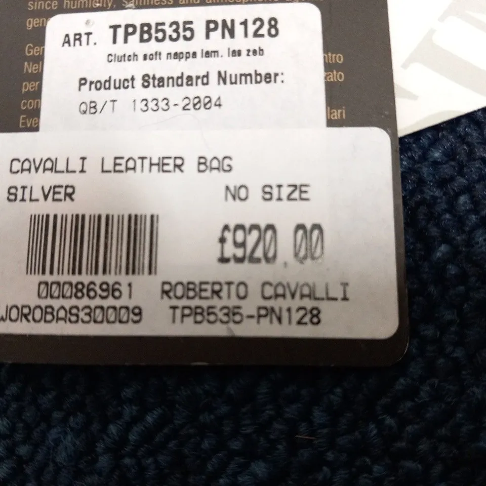 ROBERTO CAVALLI SILVER LEATHER BAG