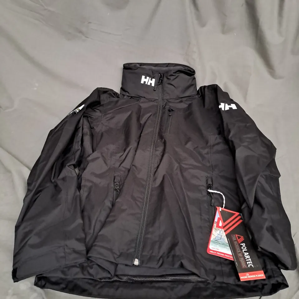 HELLY HANSEN CREW HOODED MIDLAYER JACKET BLACK MEDIUM