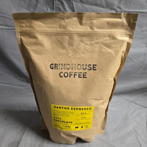 GRINDHOUSE COFFEE SANTOS ESPRESSO – 1KG, MEDIUM ROAST