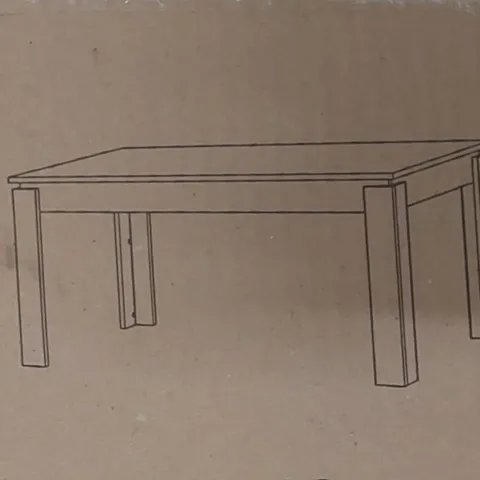 BOXED DINING TABLE - 170 x 90CM IN CHAMPAGNE OAK EFFECT